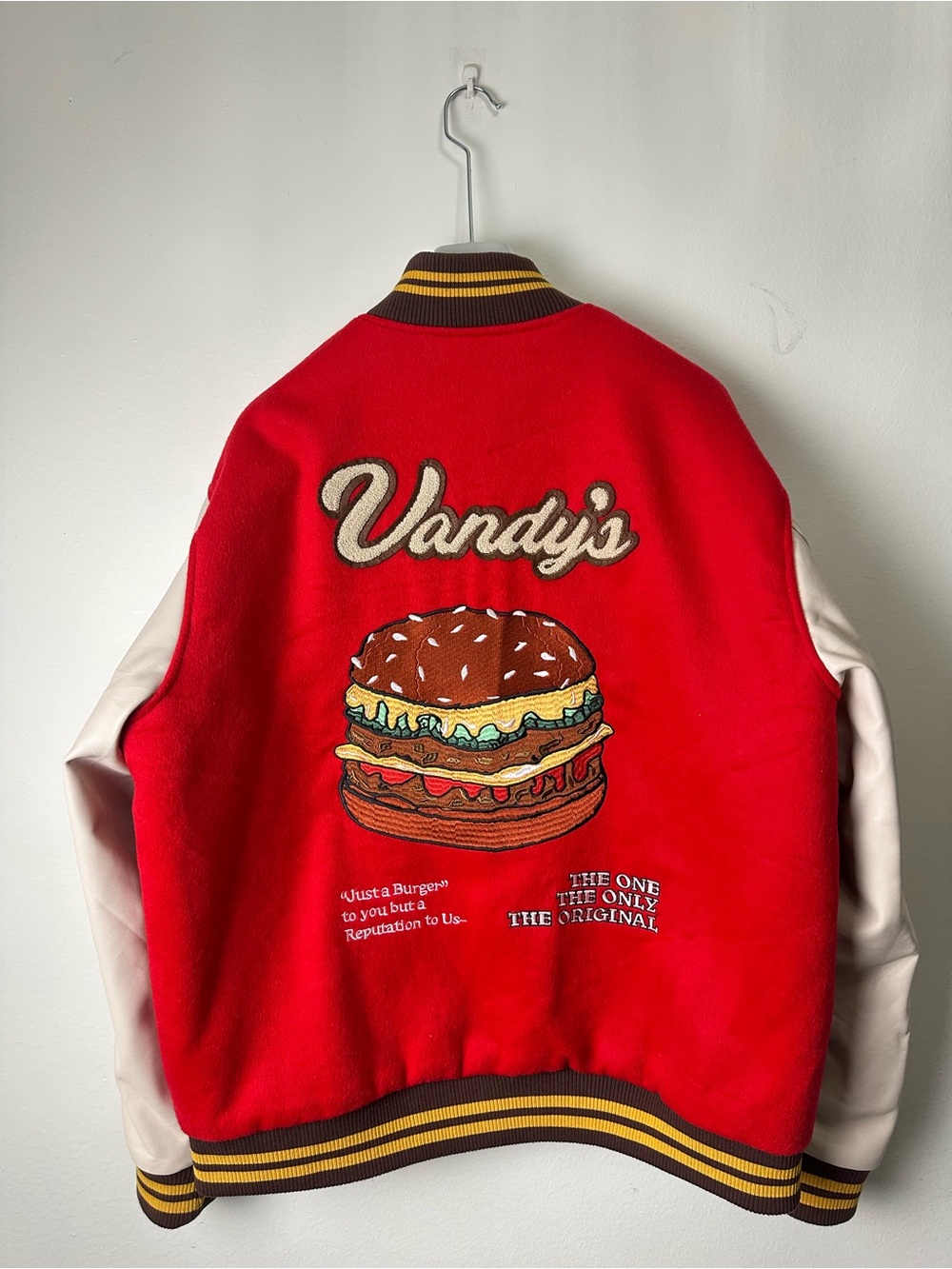 Vandythepink & co. Burger Varsity Bomber Jacket - Picture 2 of 7